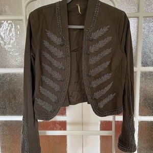 Funky Beaded Military Style Free People Jacket